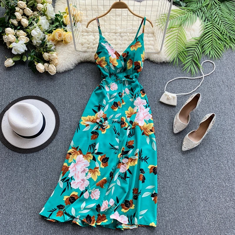 Женское платье ALPHALMODA Пляжное Платье до середины икры с треугольным вырезом