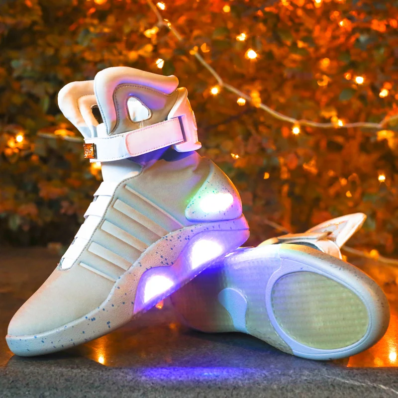 Strongshen/Новинка г. 39-45 размер/USB заряжаемые кроссовки Led детская обувь с подсветкой большие повседневные кроссовки для мальчиков и девочек светящаяся обувь