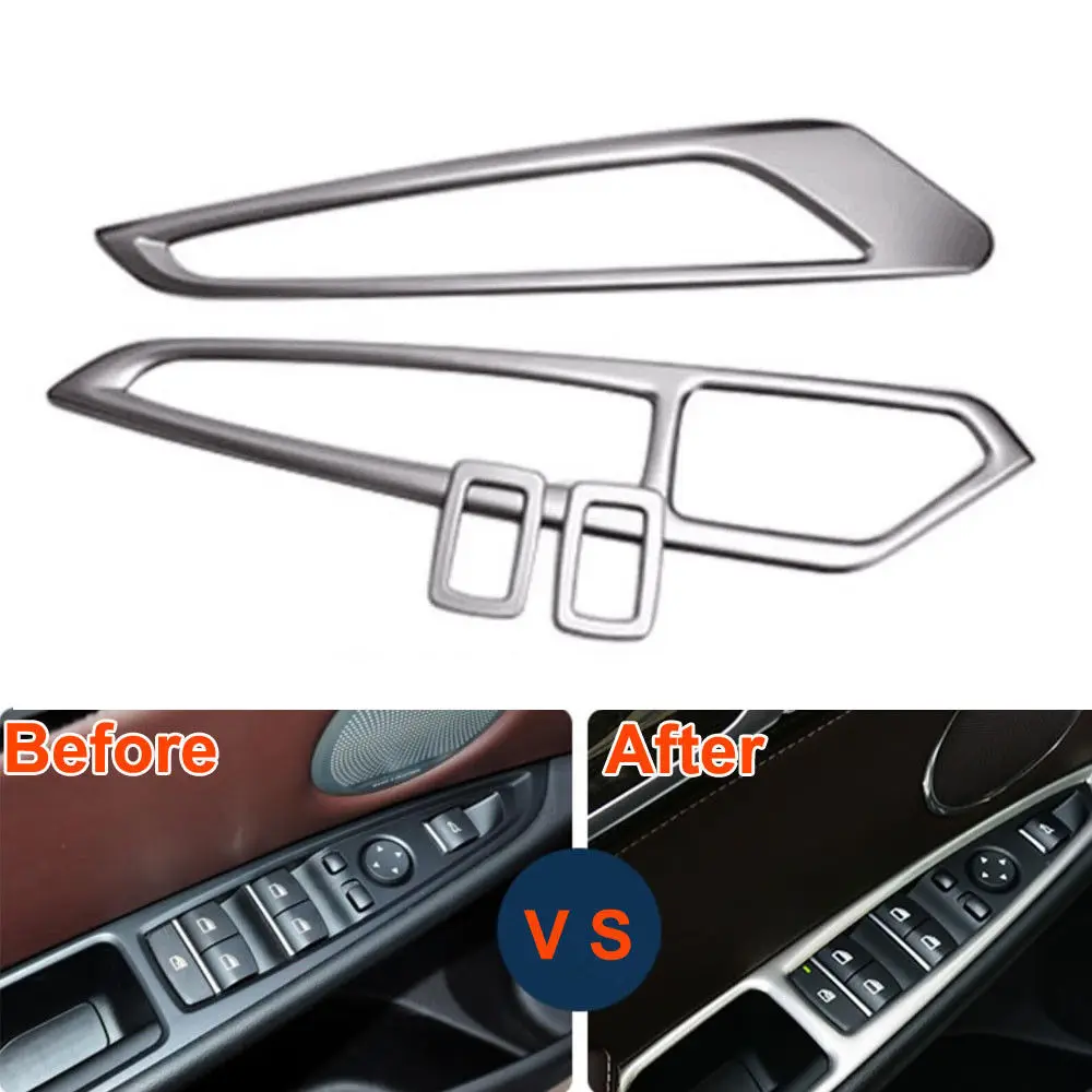 

Interior Car Door Window Lift Switch Button Cover Trim Automobile Styling Stickers Accessories For X5 E70 F15 X6 E71 2014 2015