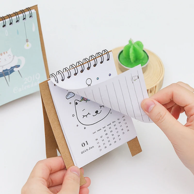 1 шт. милый многофункциональный календарь творческий DIY мини Настольный бумажный