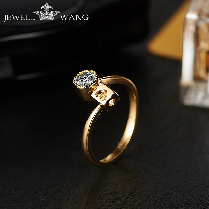 Ювелирные изделия Moissanite 18K золотые кольца для женщин 0.3ct сертифицированные De/LC помолвки оригинальные кольца с изображением покера Роскошные Фэнтези солин озеро