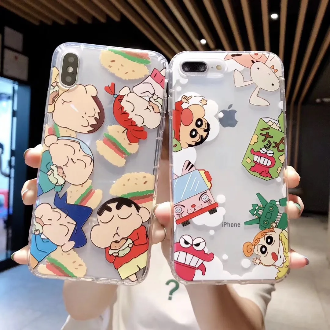 Японский милый Аниме Crayon Shinchan Ultraman чехол для телефона для iPhone 11 Pro Max X XS Max XR 8 7 6 S Plus прозрачный ТПУ задний Чехол Fundas