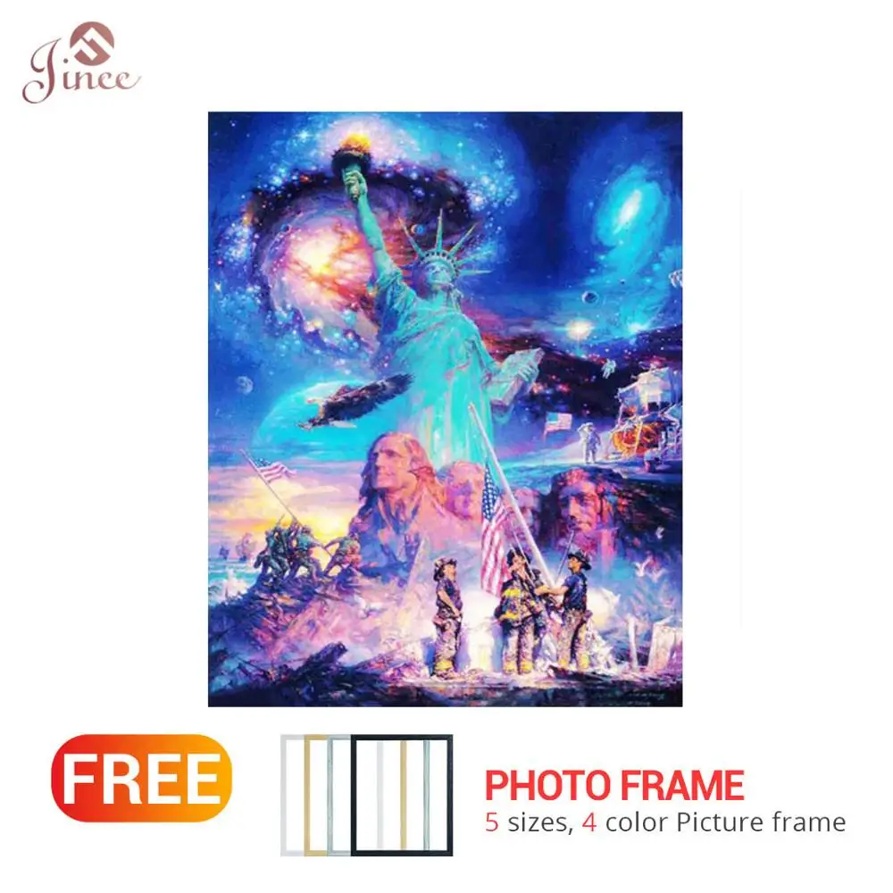 

Алмазная вышивка Статуя Свободы Алмазная мозаика Америка Звездная Алмазная картина полностью квадратная дрель Настенный декор