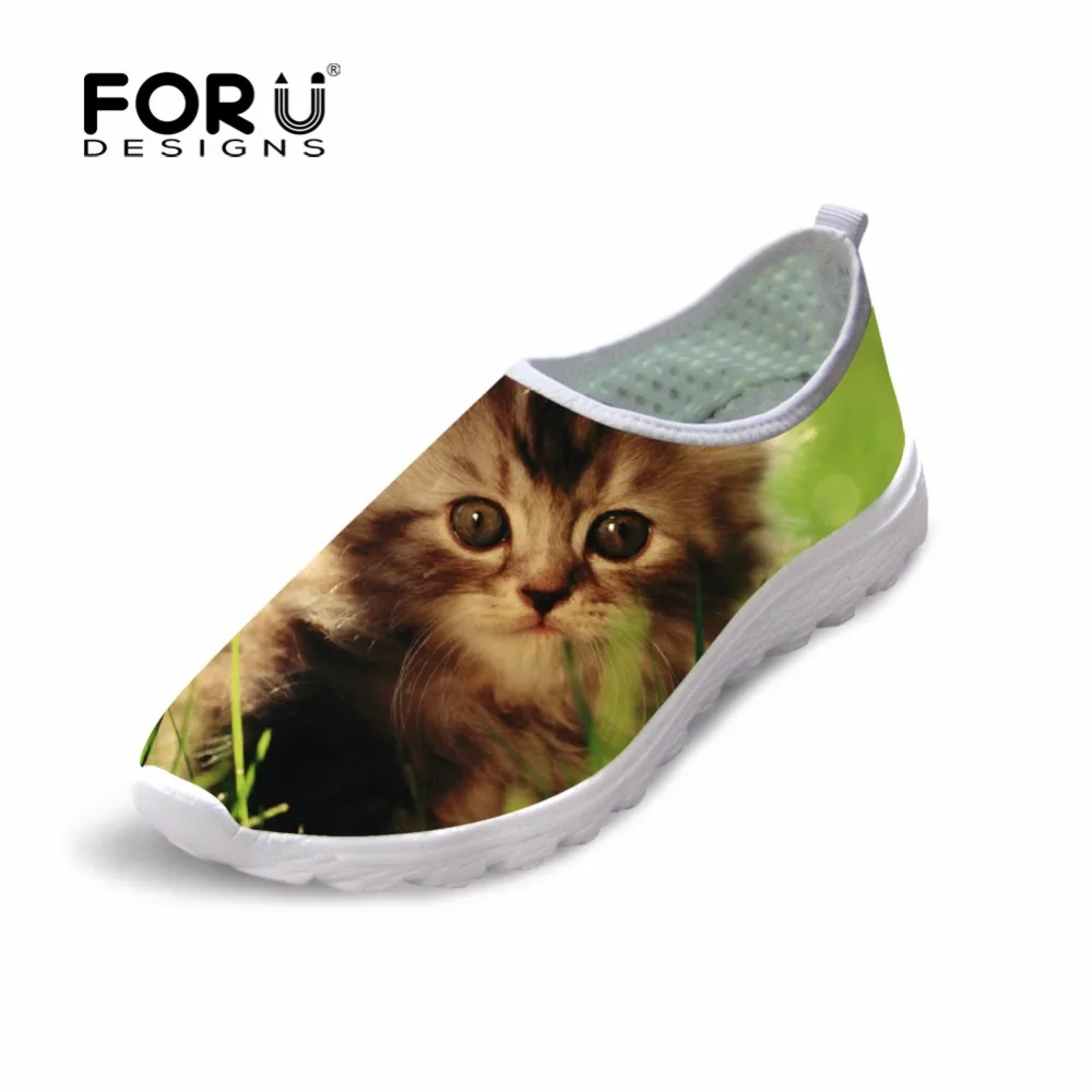 Женские сетчатые туфли FORUDESIGNS легкие пляжные без застежек с 3D принтом в виде