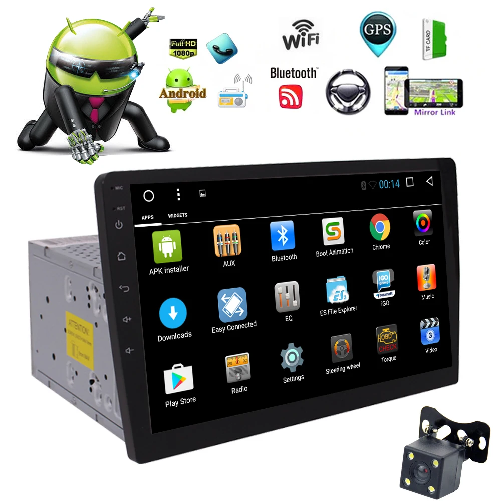 10 1 'ƈ Din Android 9 стерео без DVD плеера Мультимедиа Видео плеер gps навигация