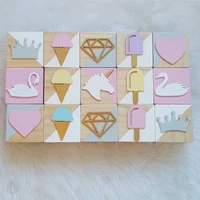6cm nordic original wooden swan crown hear blocks decoration for baby room photography props weddingchristmas decor gifts 1pc