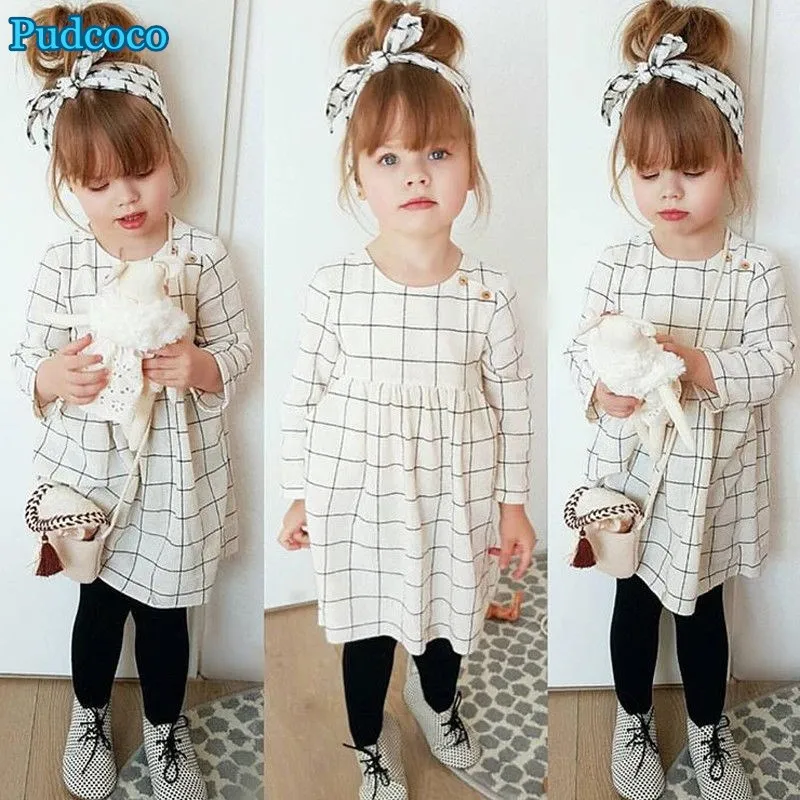 Pudcoco новинка 2019 платье принцессы с бантом и длинными рукавами для новорожденных