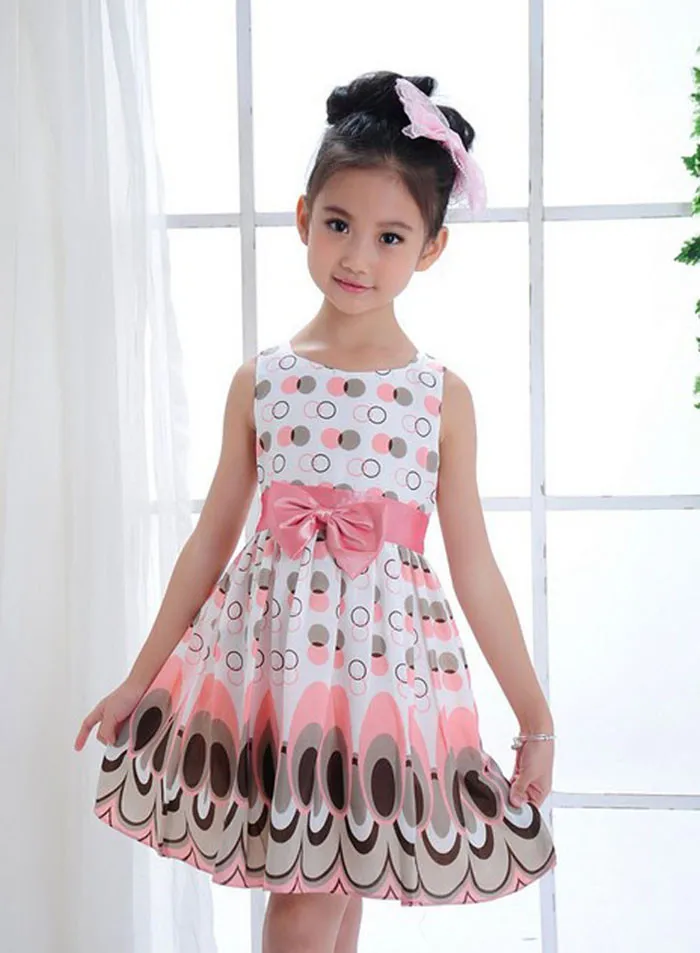 Wholesale Newest Summer Princess Sleeveless Pink Blue Wedding Pageant Banquet Prom Formal Party Kids Dresses For Girls Clothes | Детская