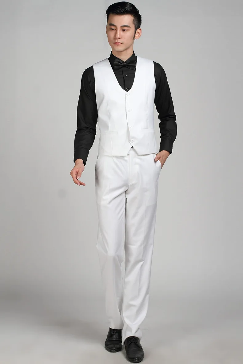Бутик De FGG Китай SizeS-3XL однотонный белый цвет мужской деловой костюм жилеты для