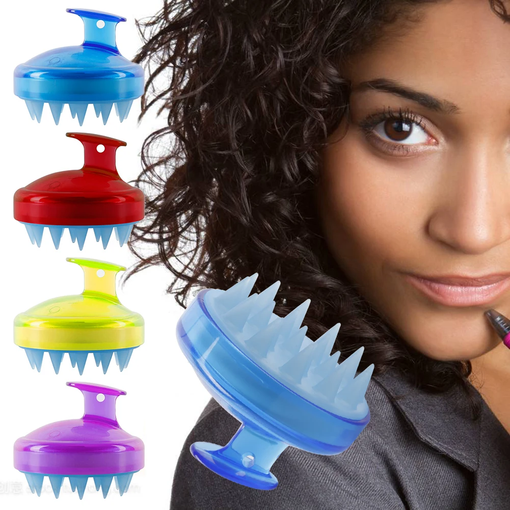 Новая силиконовая щетка для мытья головы и тела массажа волос расческа спа