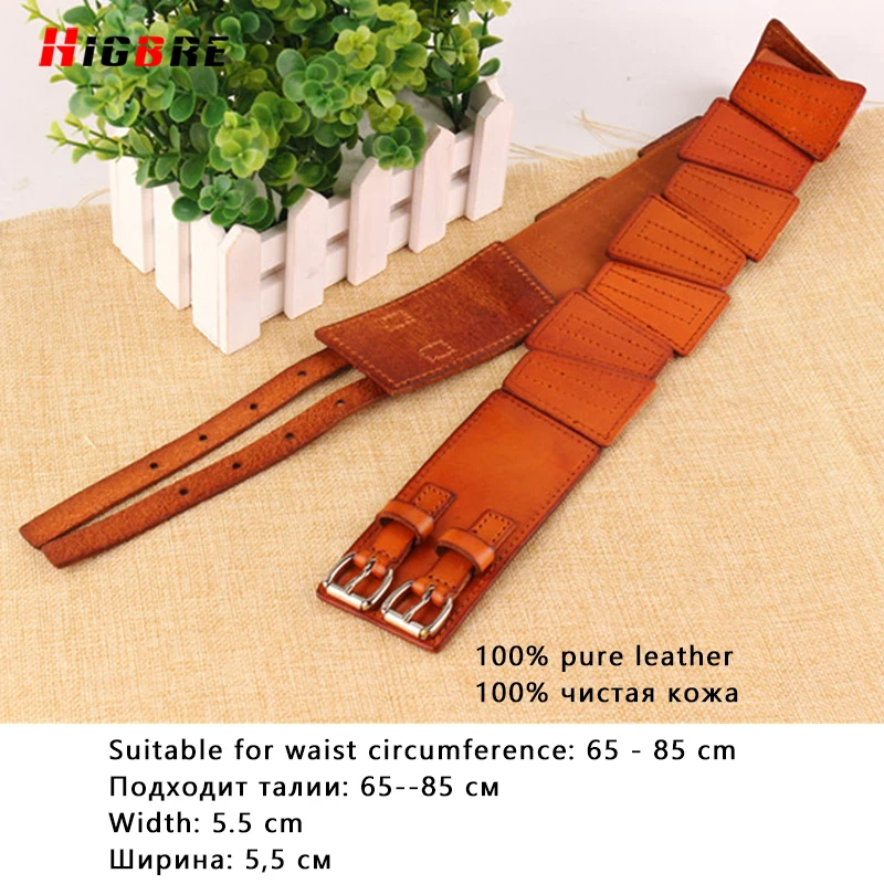 HIGBRE женский пояс с металлической пряжкой из натуральной кожи широкий Женский для