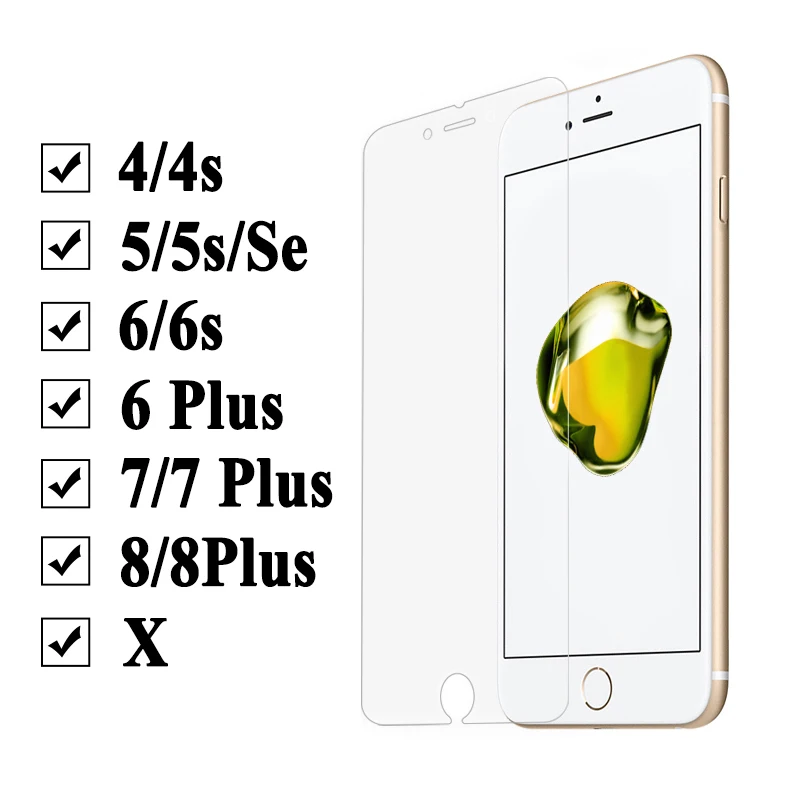 Защитное стекло для apple iPhone x 4 6 5 s se закаленное 7 8 plus cam защита экрана aphon x10 7plus лист