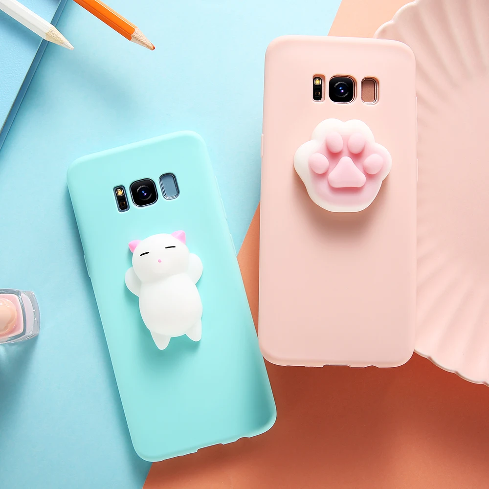 KISSCASE Чехлы для Samsung S8 Plus S7 S6 Edge Note 8 чехол милый кот Силиконовый мягкий Galaxy A3 A5 A7 2016 J3
