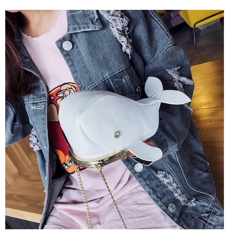 Милый КИТ индивидуальный дизайн кошелек из искусственной кожи на цепочке