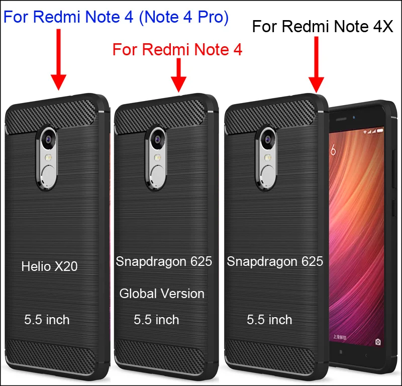 Противоударный силиконовый чехол для Xiaomi Redmi Note 4X Note4 (для Snapdragon 625) тонкий Матовый
