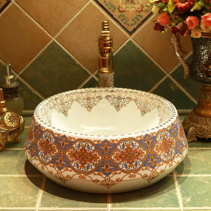 Круглая керамическая раковина для ванной комнаты|Раковины ванной| |