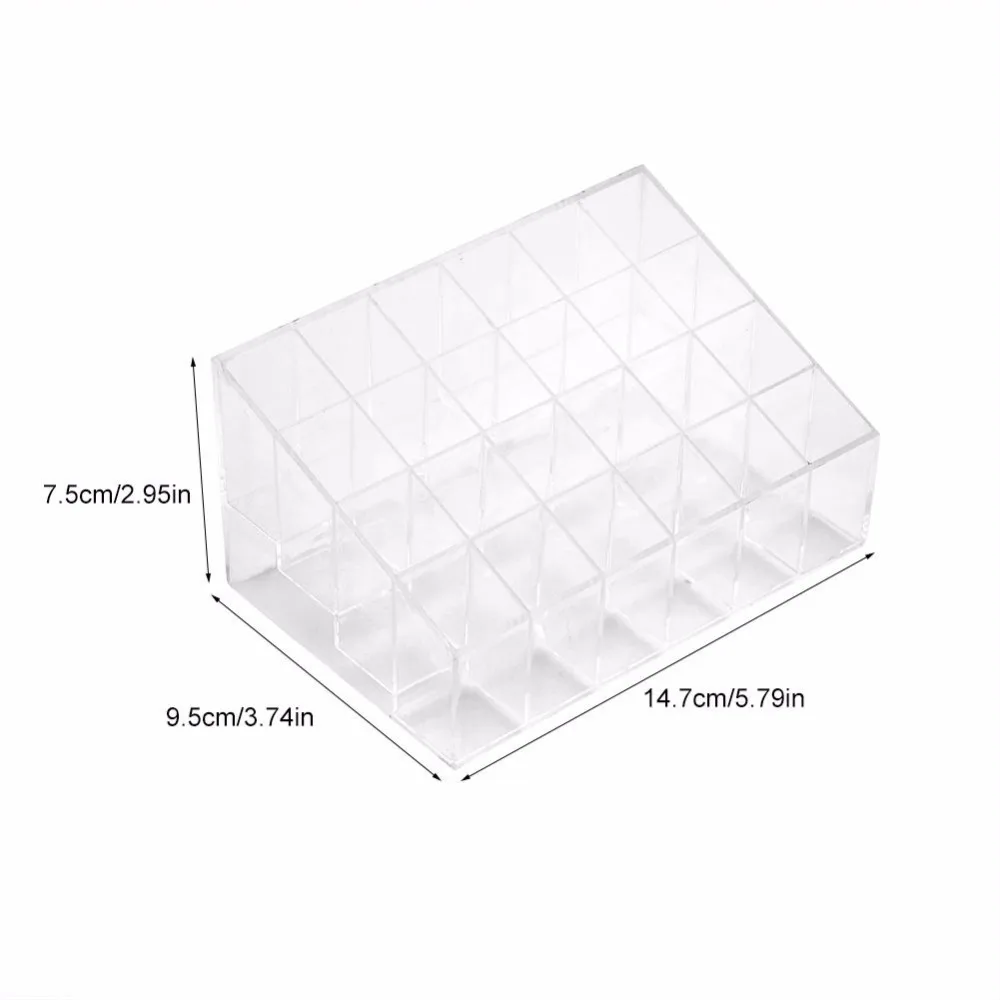 Прозрачный органайзер для лака ногтей 24 ячейки держатель помады