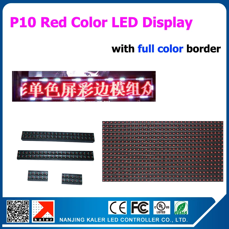 

Usb Programmable Scrolling Electronic Sign 16*128 dot Red Color P10 LED Display Board 33*145cm with Full Color Border