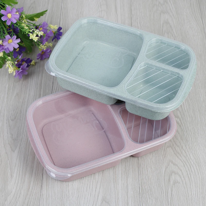 Separate lunch box Leakproof Food Container Microwave oven Dinnerware for Students Portable Bento Box Lunchbox Random Color | Дом и сад
