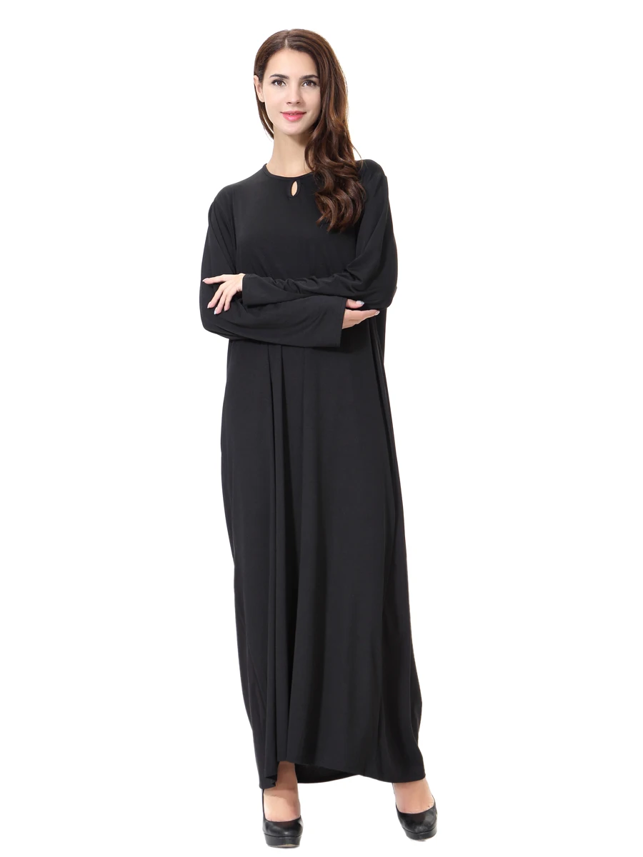 Новинка 2017 г. кафтан абайя мусульманское женское черное платье макси из Дубая