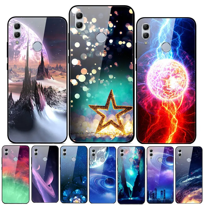 Чехол для Honor 10 Lite, 6,21 дюйма, закаленное стекло, Жесткий Чехол на заднюю панель для huawei Honor 10 Lite, HRY-LX1, мягкий ТПУ бампер для Honor 10 Lite