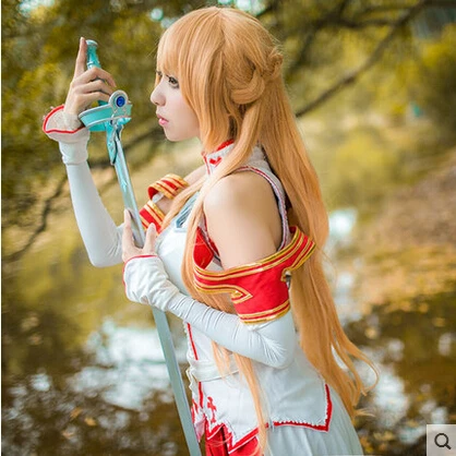 Новый аниме меч искусство онлайн косплей Asuna Titania Cos Хэллоуин боевое платье полный
