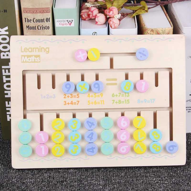 Деревянный пазл для детей математические игрушки материалы montessori учиться