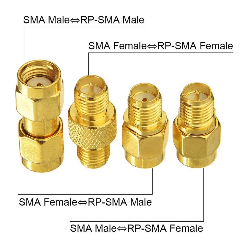 4 шт. SMA штекер/гнездо для RP-SMA штекер/гнездо РЧ коаксиальный разъем с адаптером комплект