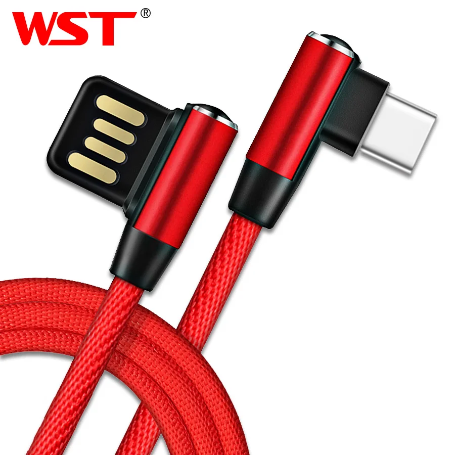 Кабель WST USB Type C 2.4A кабель для Huawei Samsung Xiaomi Mi5 Mate 20 зарядки телефона кабели типа c
