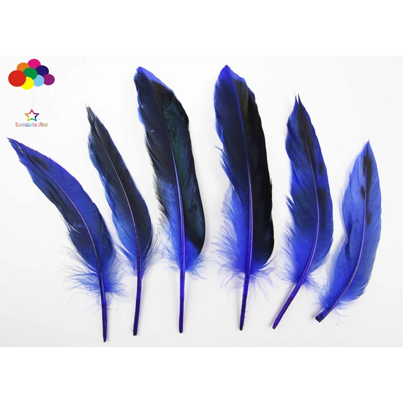 

100pcs 100% natural duck feather dyed sapphire 10-15cm/4-6inch beautiful for Diy costume mask headdress