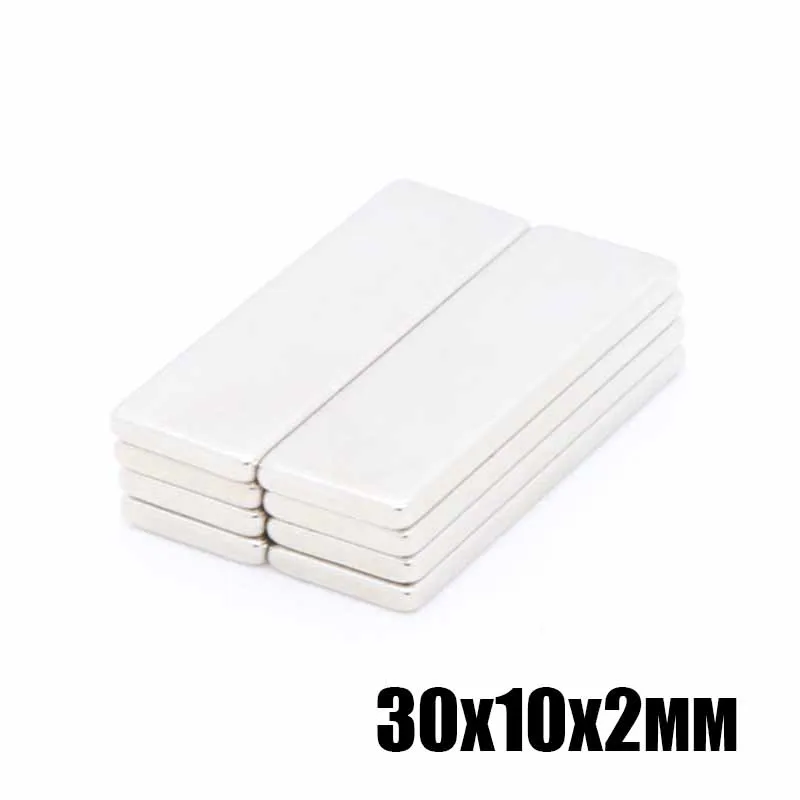 Супермощный блок неодимовый редкоземельный магнит 50 шт. 30 х10х2 мм никель