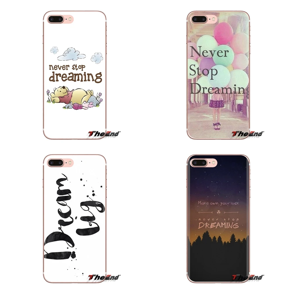 Never Stop Dreaming Life quotes Phone Cover Housing For Xiaomi Mi4 Mi5 Mi5S Mi6 Mi A1 A2 5X 6X 8 9 Lite SE Pro Max Mix 2 3 2S |