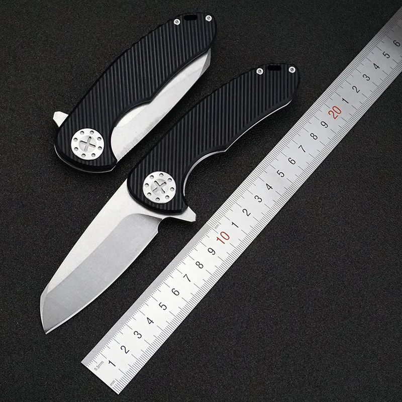 

Folding Knife Stone Wash D2 Blade G10+Steel handle ball bearing system Camping Tactical Hunting Survival Knives EDC hand Tools