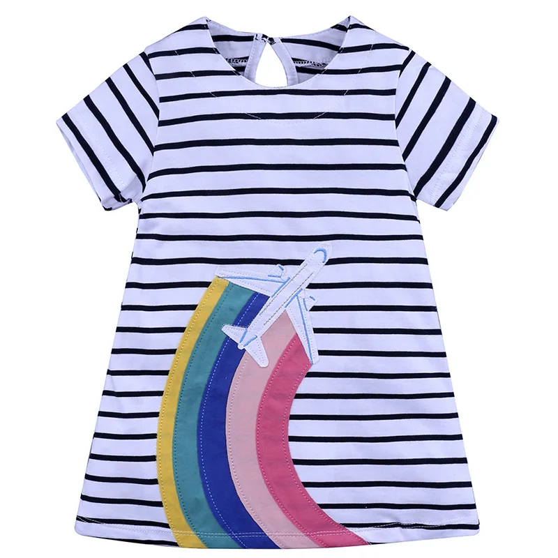 Для маленьких девочек мини-платье для с принтом или мультфильм милый лоскутное