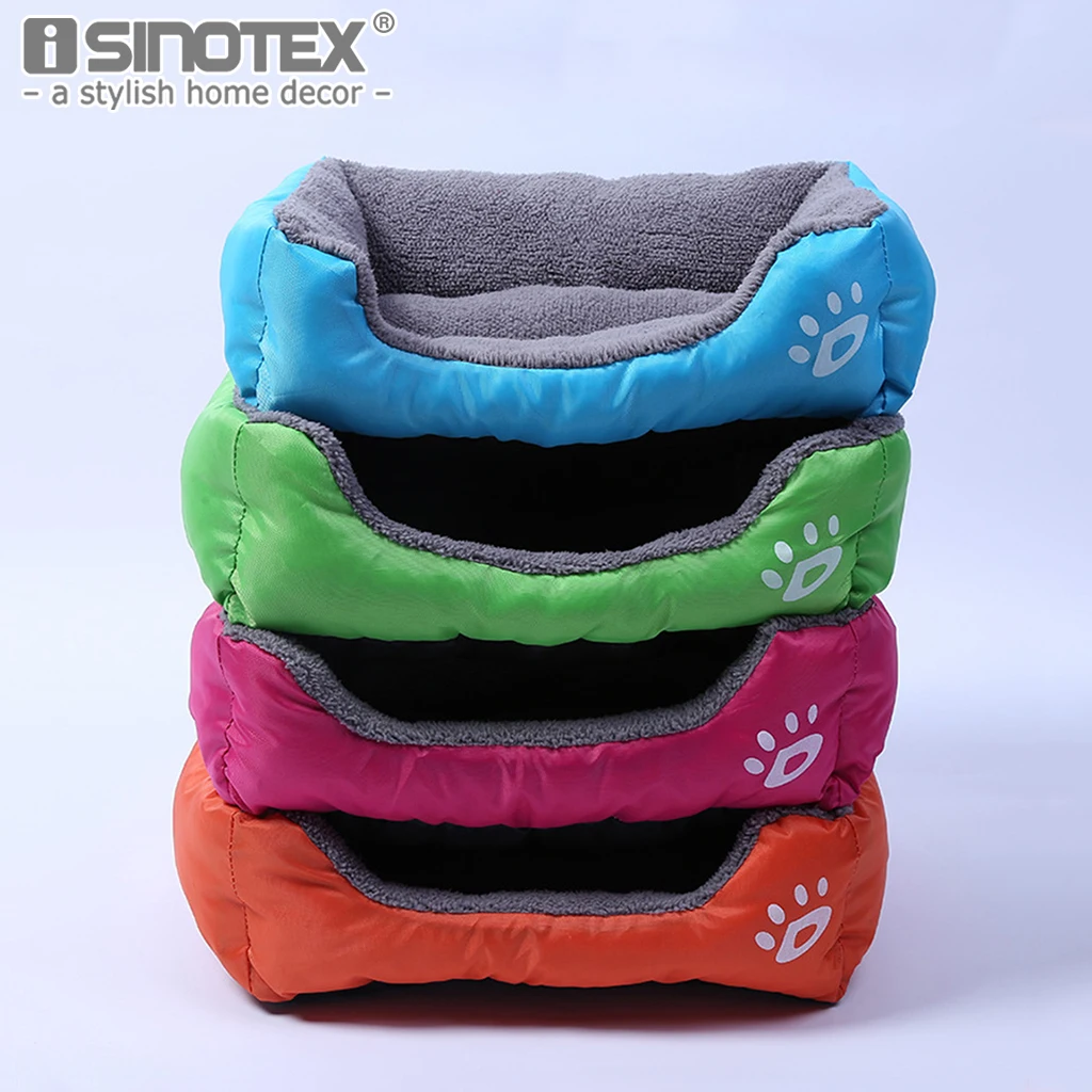 Летняя прямоугольная кровать для собак карамельных цветов мягкая теплая