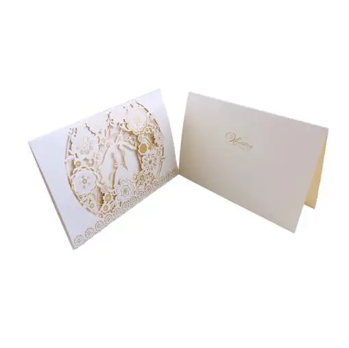White 2 Cover insert 50 шт., синий, золотой, белый, красный, роскошные свадебные пригласительные открытки с лазерной огранкой, элегантные конверты для поздравительных открыток, товары для свадебной вечеринки - Цвет: White 2 Cover insert