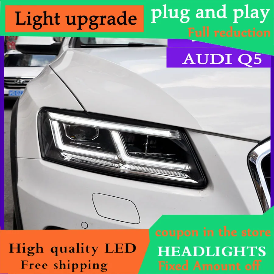 DY_L автомобильный Стайлинг для Audi Q5 фары в сборе Светодиодные DRL линзы дневного
