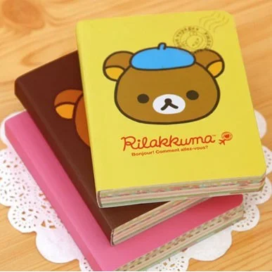 12 шт./лот Kawaii Мультфильм Rilakkuma Печати Обложка Цветная полоса Мини Ноутбук Дневник