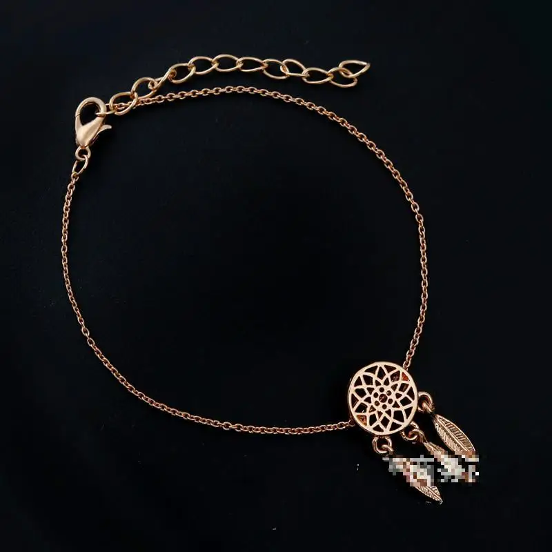 Новый модный золотистый и серебристый браслет Ловец снов для женщин изящный