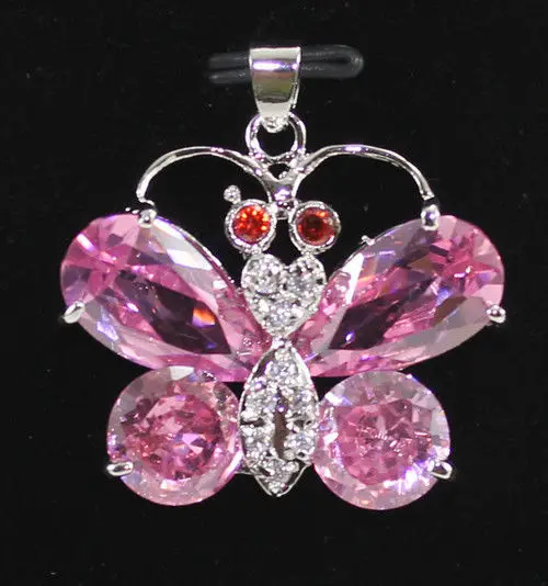 

charming WOMEN'SPink Crystal Butterfly Pendant Necklace