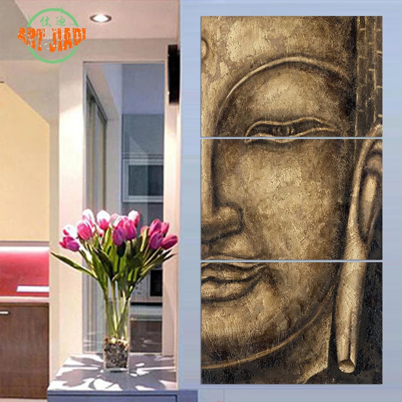 Новинка 3 шт./компл. художественные картины Будды HD на холсте Масляные украшения