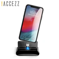accezz 2 in 1 magnet charger holder type c micro usb for iphone 8 x 7 plus xs max xr desktop fast charging for samsung s9 s8 s7