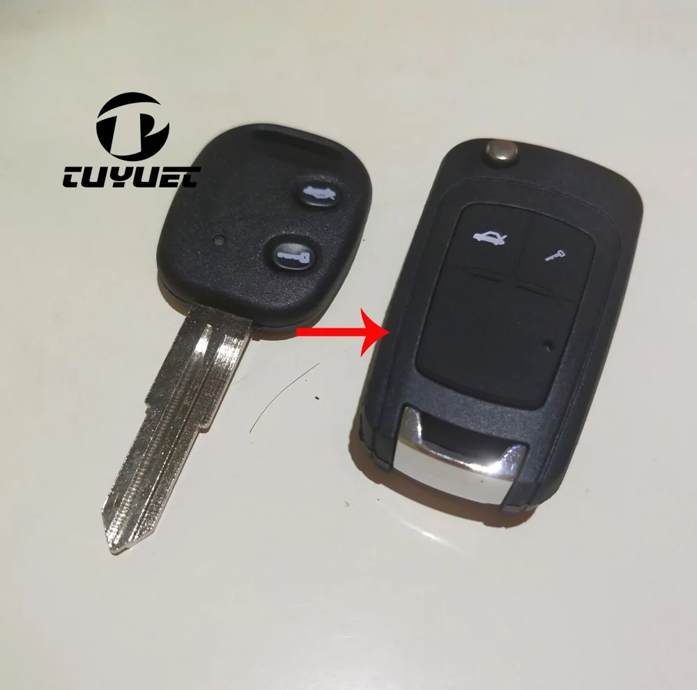 

2 Buttons Modified Folding Flip Remote Key Shell for Chevrolet Epica Car Key Blanks Case