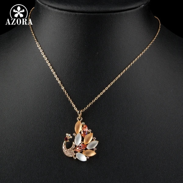 Ожерелье с австрийским кристаллом Stellux TN0122 от AZORA|crystal pendant necklace|necklace apendant necklace |