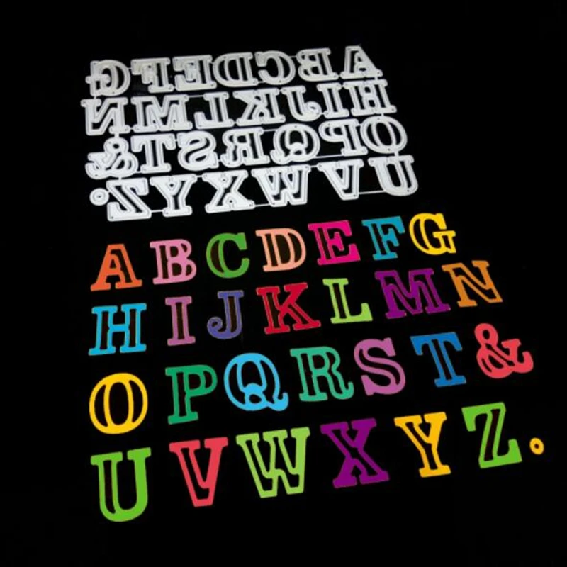 SCD946 Alphabet Metal Cutting Dies For Scrapbooking Stencils DIY Album Cards Decoration Embossing Folder Die Cuts Template New | Дом и сад
