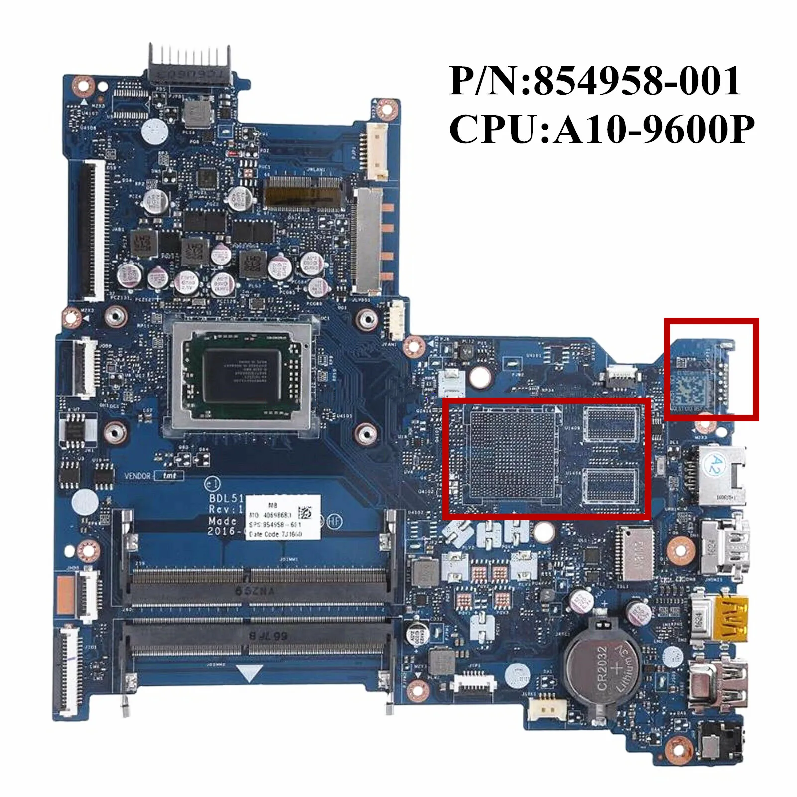 SZWXZY для HP 15 BA B материнская плата ноутбука с A10 9600P 854958 001 601 BDL51 LA D713P 100%