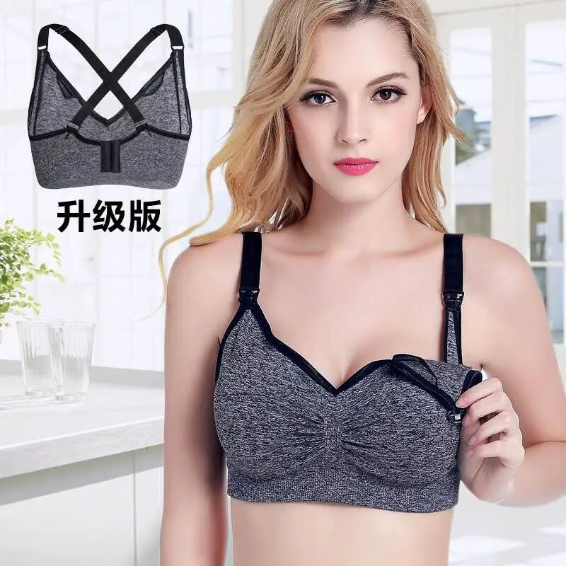 

Maternity Nursing Bra Breastfeeding Pregnancy Wire Free Nurse Bras Breast Feeding Push Up Pregnant Underwear Plus Size for Women