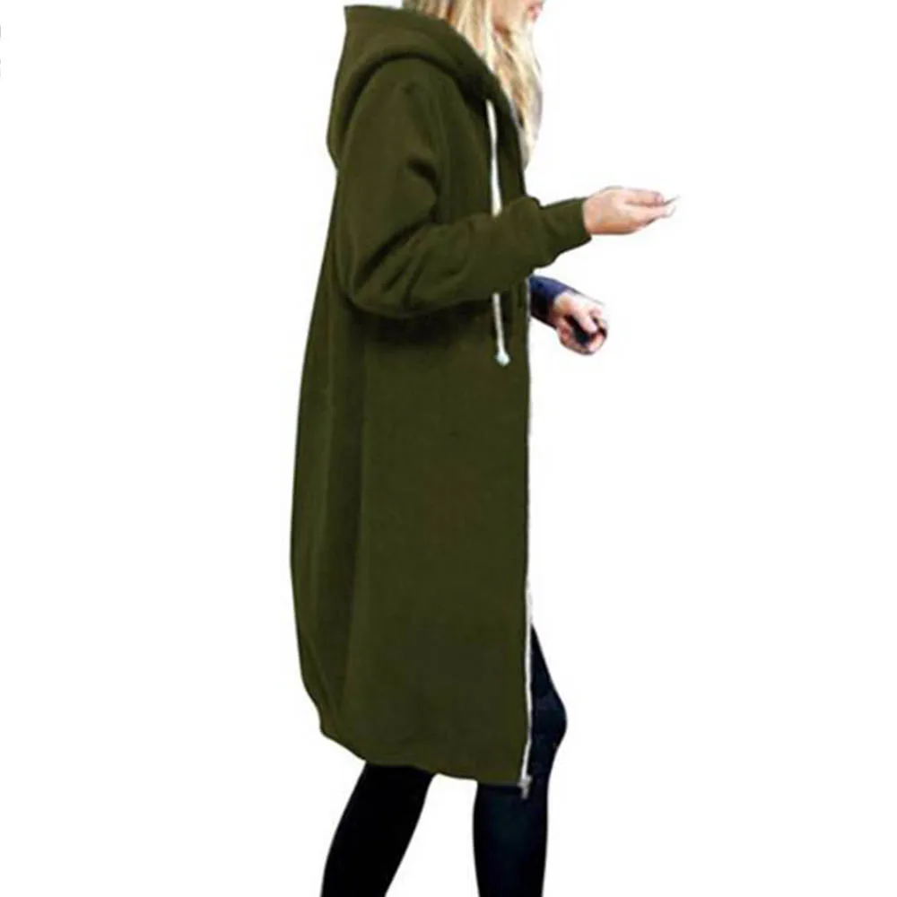 Новые толстовки платье больше размера на молнии осенняя Женская Длинная