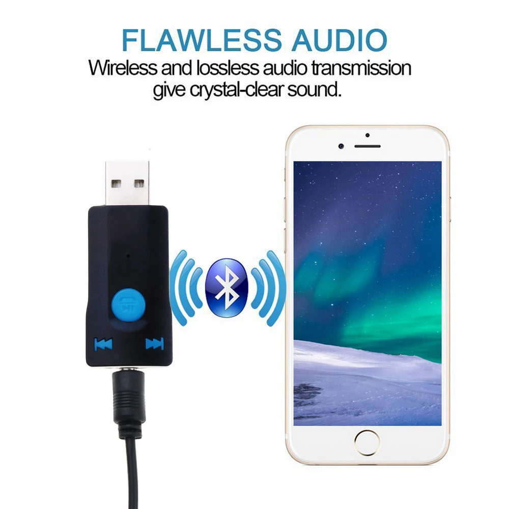 USB Bluetooth ресивер стерео KEBIDU Handsfree музыкальный с микрофоном 3 5 мм потоковое видео A2DP