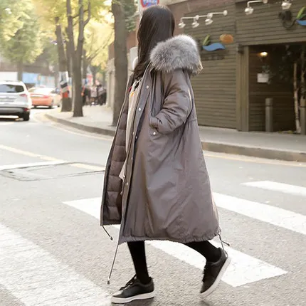 Gray Onersize, Длинные парки, женская Свободная верхняя одежда, Женское зимнее пальто на молнии, утепленная хлопковая зимняя куртка, женская верхняя одежда, парки J876 - Цвет: Gray